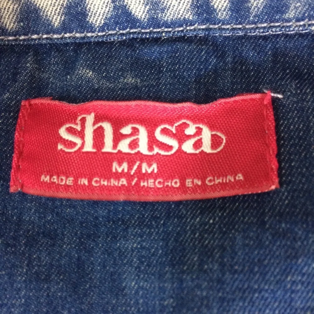 Shasa Acid Wash Denim Jacket Size Medium Lagenlook - Picture 8 of 8